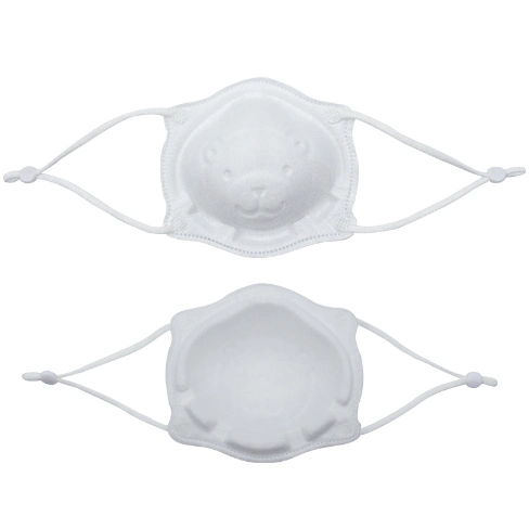 Bulk Hot Sell White Color Adjustable Disposable Earloop Bear Shape 3D Kids Face Mask