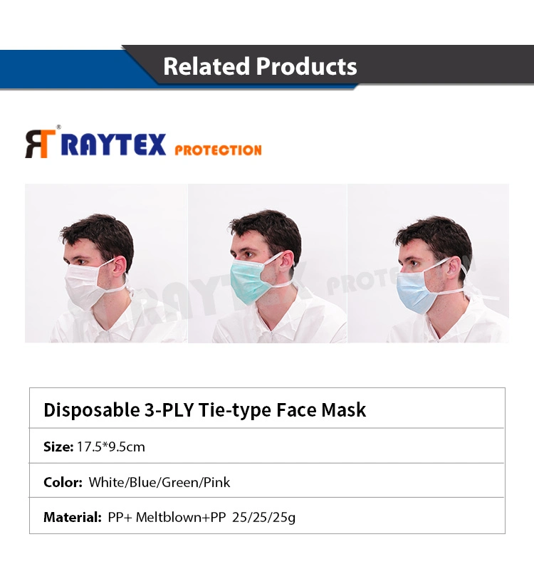 Raytex 11031 Non Woven Fabric 3 Ply Face Mask Earloop Type Factory Supply Directly