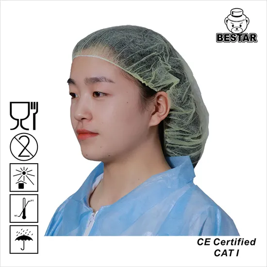 Biodegradable High Quality Disposable Spp Cap /Bouffant Cap/Hairnet/Round Cap for Food Industry/Cleaning Industry 