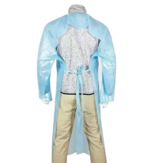 Disposable PP Non Woven Gown Protective Clothing Shirt Long Sleeve SMS Safety Work Wear Clothing 