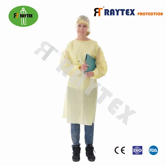 AAMI Level2 / Level3 Disposable SMS/PP/PE Isolation Gown Protective Clothing for Wholesale 