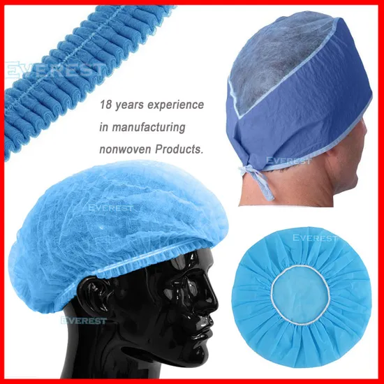 Disposable Elastic Snood/Mesh/Round/Nonwoven/Mob/Surgical/Bar/Medical/Scrub/Pleated/Clip/Bouffant Cap for Nurse/Doctor/Surgeon/Clip/Mop Disposable Bouffant Cap 