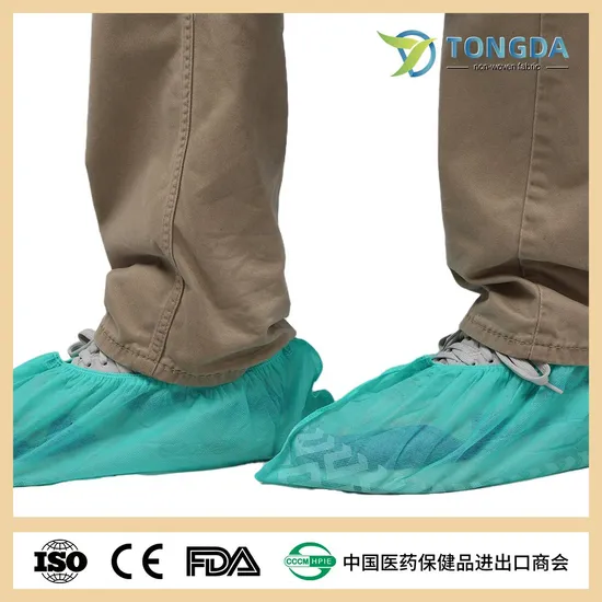 Disposable PE Waterproof Plastic Cover PE Antislip Nonwoven Shoe Cover 