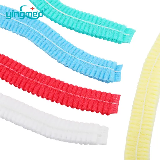Disposable PP Non Woven Strip Clip Cap Bouffant Head Cover Bouffant Cap Mop Cap Nonwoven Cap PP Cap Shower Bathing Hotel Cap Strip Cap Round Cap Hair Cap 