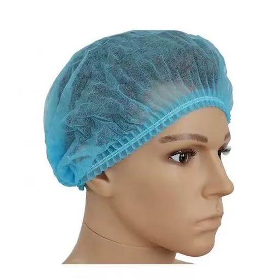 Single Double Elastic Nurse Cap Disposable Non Woven Strip Clip Cap Bouffant Surgical Mob Cap 