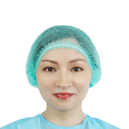 Disposable Non Woven Strip Cap with Single /Double Elastic Bouffant Cap 10GSM 