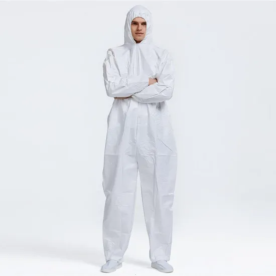 Type 5/6 Microporous 60~80g Non Woven Disposable Coverall Protective Clothing for Industry Safety Wear Chemical Overall Protection Suit 