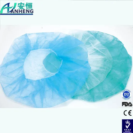Disposable Non Woven Hair Net 100 PC Blue Round Cap 